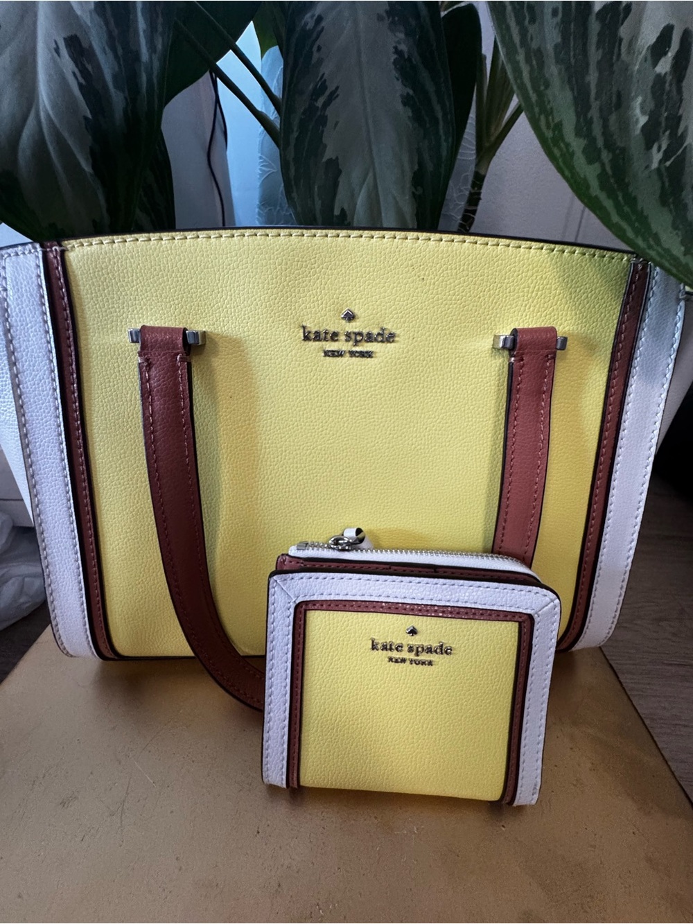 kate spade Yellow Colorblock Tote with Matching Wallet